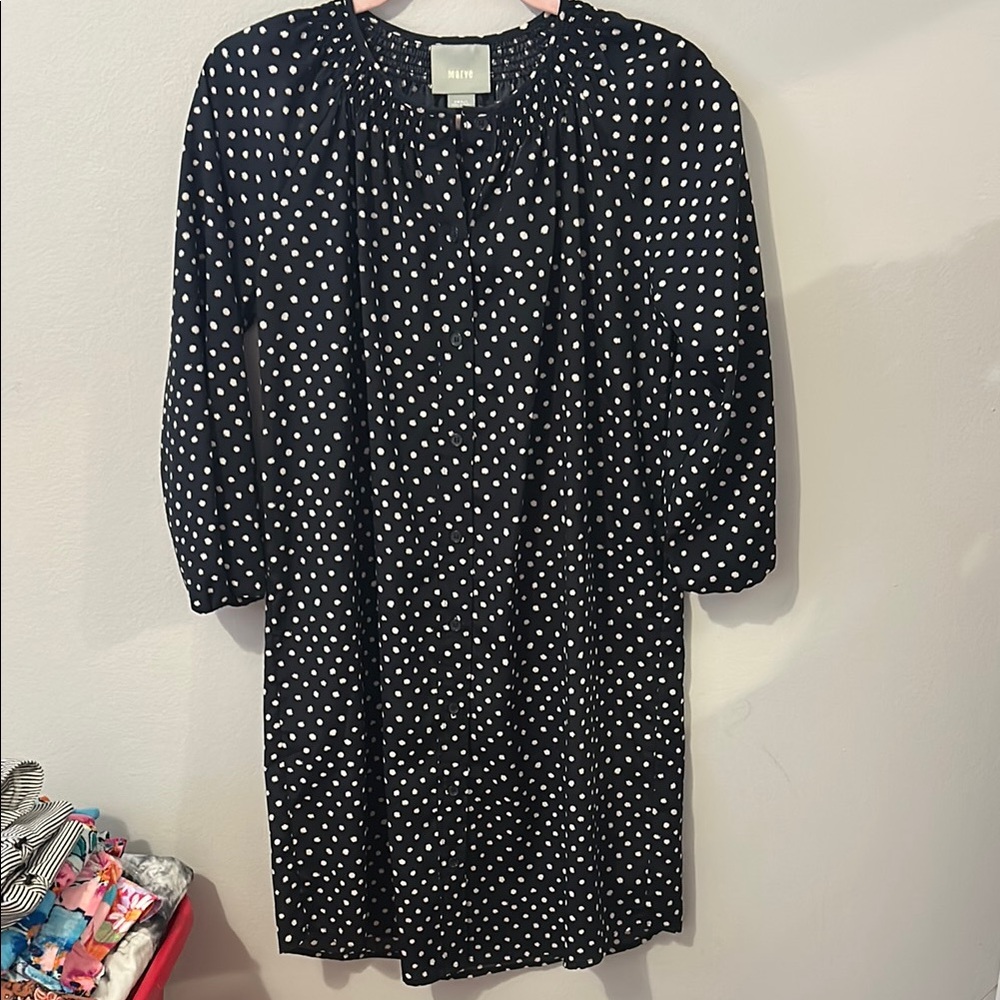 Navy Polka Dot Dress